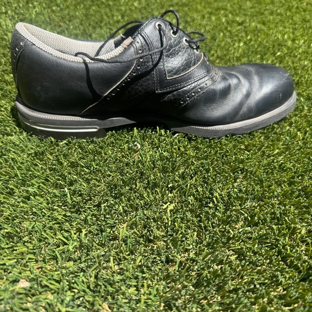 FootJoy Mens 9 1/2M Soft Spike Golf Shoes Gel-Fusion 59953 Black Leather Lace Up